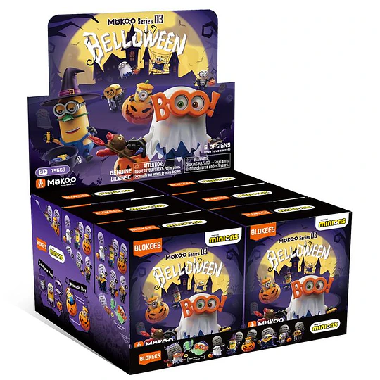 Blokees Figures | Minions Serie Mokoo | 03 Belloween | Caja 6 Figuras Al Azar