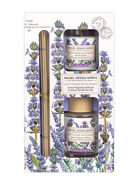 Set Difusor Varillas/Vela Lavender Rosemary