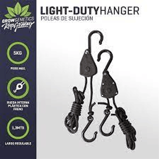 Poleas Light Duty Hanger 5kg Grow Genetics 
