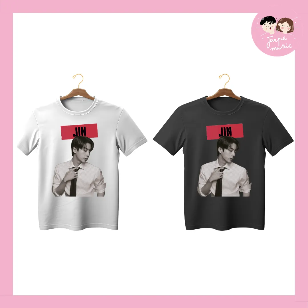 BTS · Jin White Polera