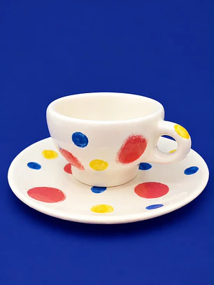 Set Plato y taza - Lunares Multicolor