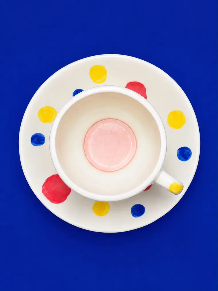 Set Plato y taza - Lunares Multicolor 2