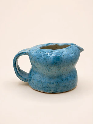 Jarrito de Gres Artesanal — Azul Moteado