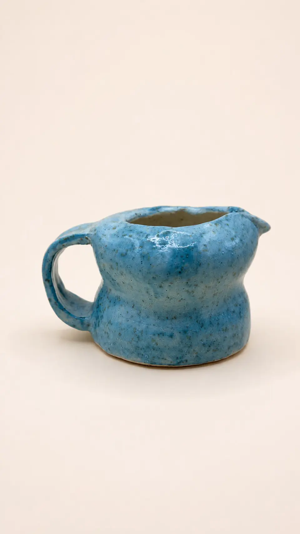 Jarrito de Gres Artesanal — Azul Moteado 1