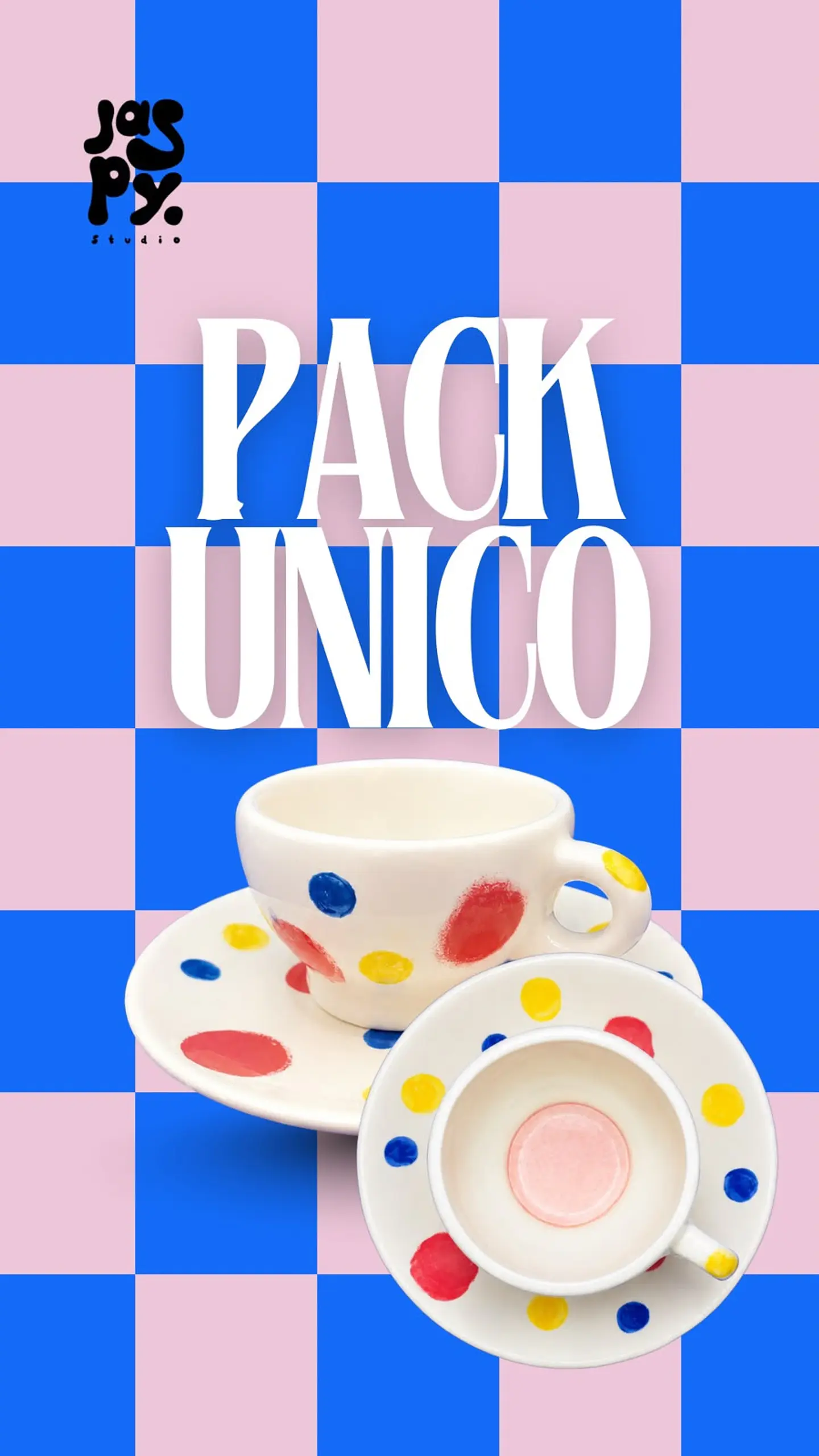 Set Plato y taza - Lunares Multicolor 4