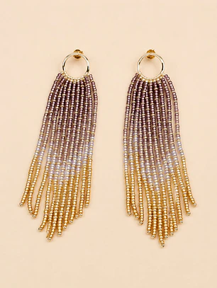 Aretes Flecos Degradé — Malva y Oro