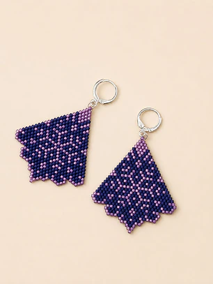 Aretes Geométricos Miyuki — Violeta y Morado
