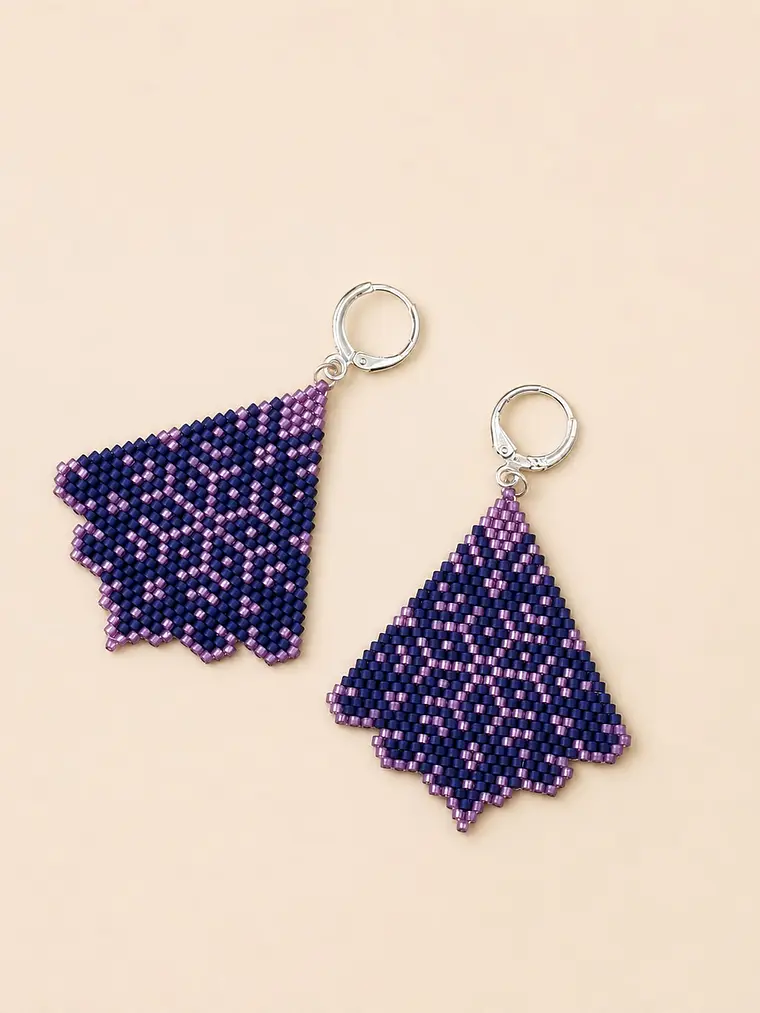 Aretes Geométricos Miyuki — Violeta y Morado 1