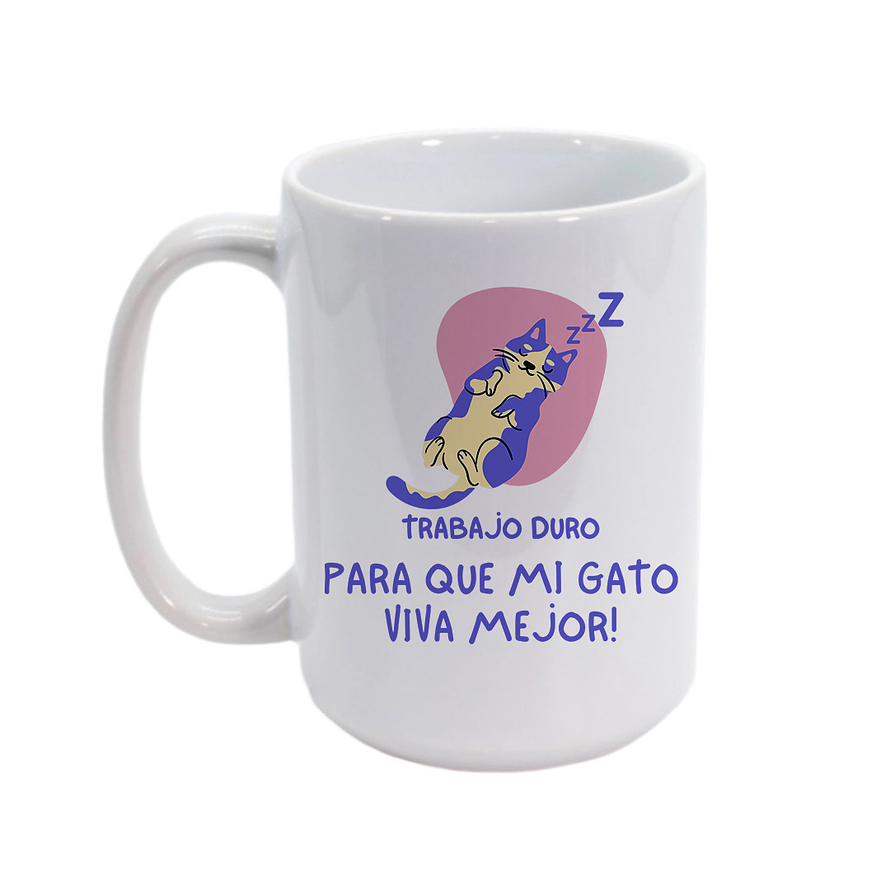 Tazón Trabajo Duro Gato 1