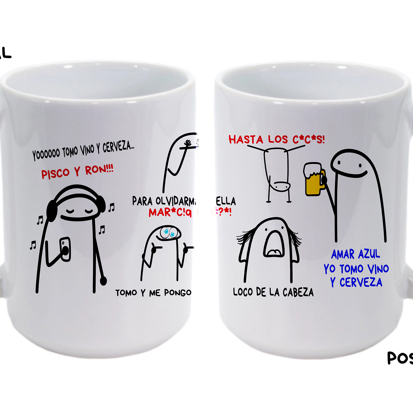 Tazón Amar Azul Yo Tomo Vino y Cerveza Flork 2