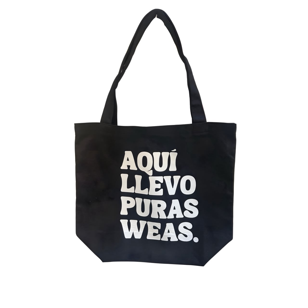 Totebag Aqui LLevo Puras Weas con Fuelle  1