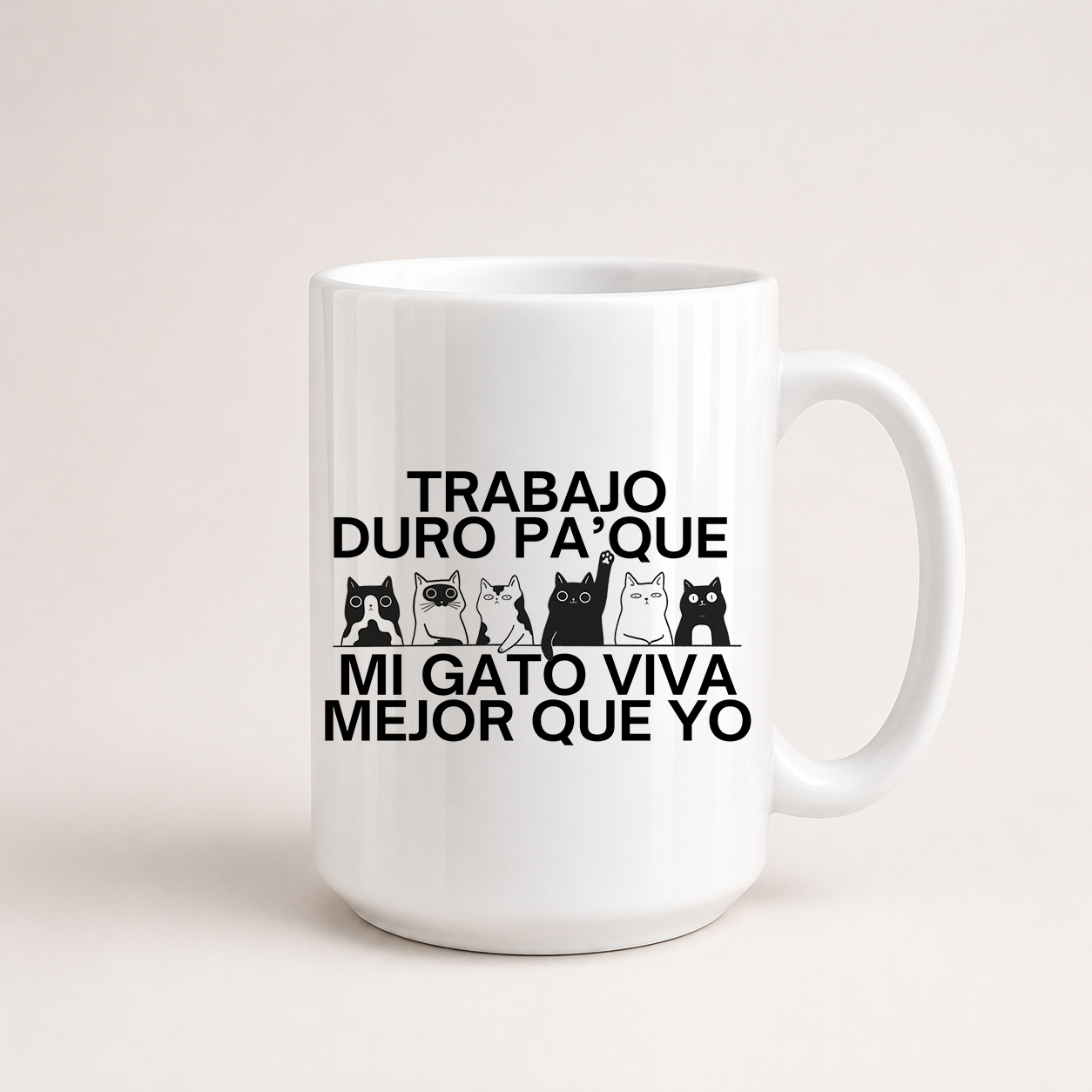 Tazón Trabajo Duro Gato 1