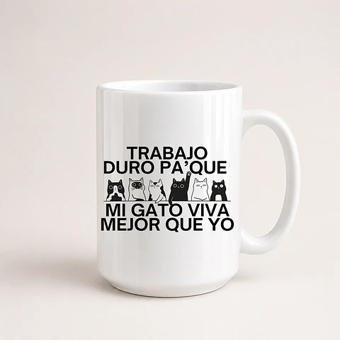 Tazón Trabajo Duro Gato