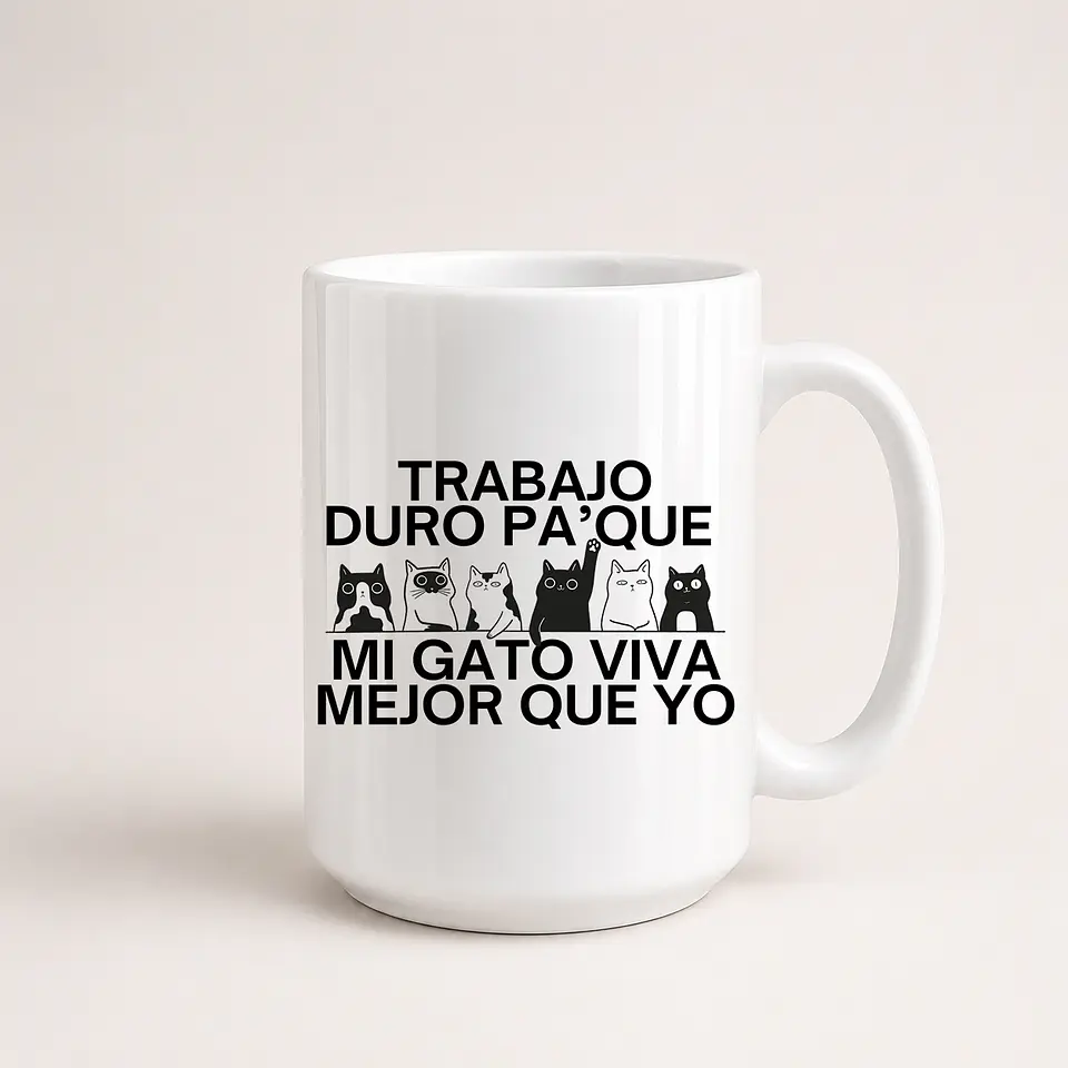 Tazón Trabajo Duro Gato 1