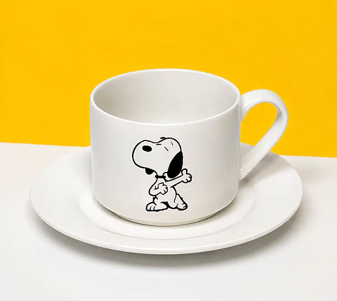 Taza con Platillo  Snoopy