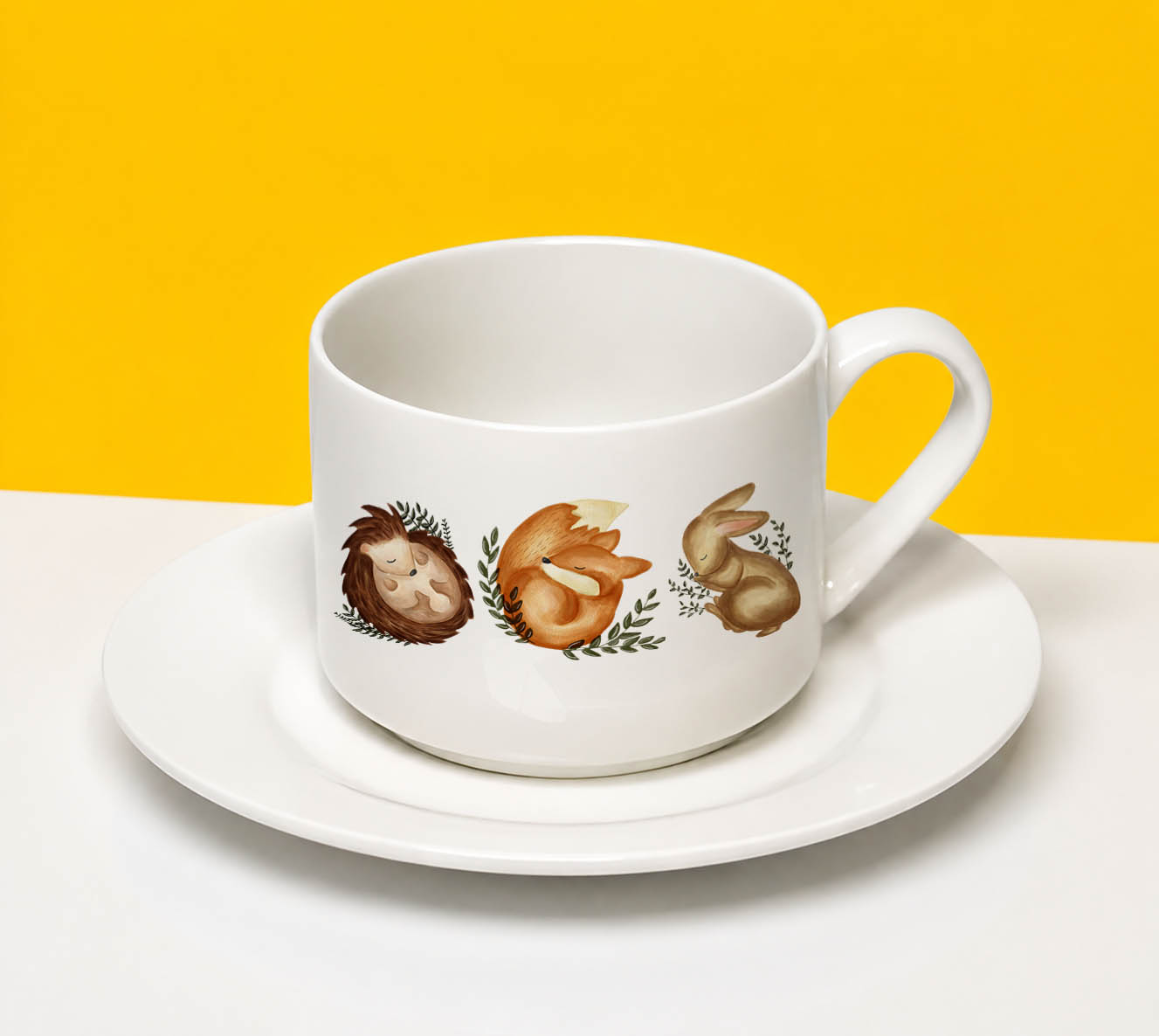 Taza con Platillos Animales del Bosque  1