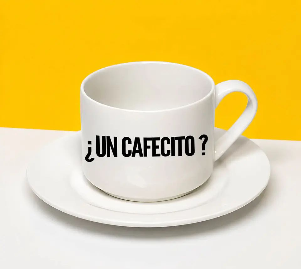 Taza Con Platillo ¿Un Cafecito? 1
