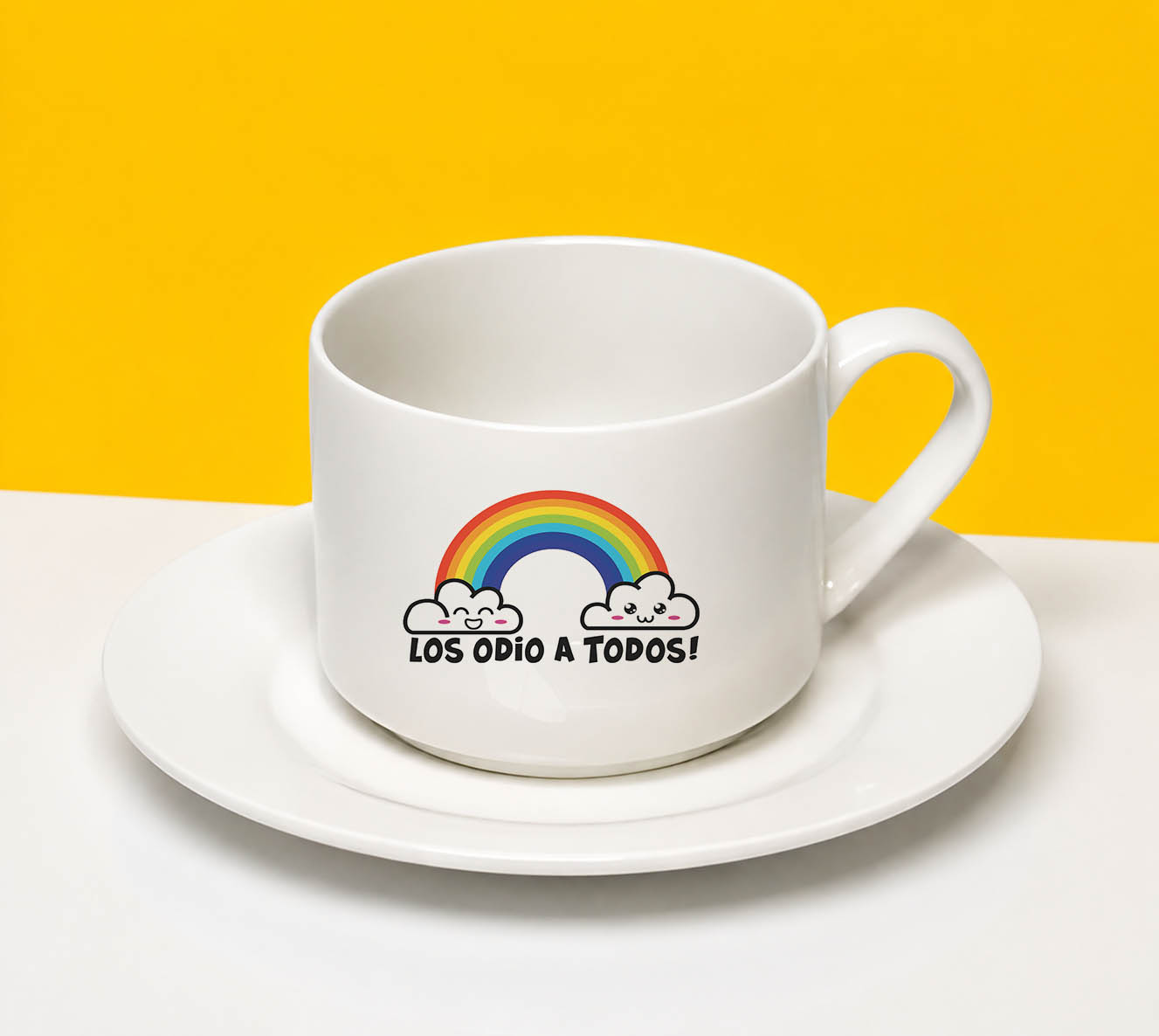 Taza con Platillo Los Odio a Todos 1