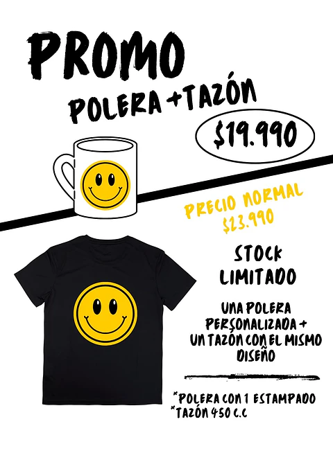 PROMO POLERA + TAZÓN Personalizados