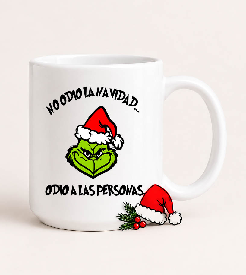 Tazón Grinch No La Navidas  Odio Las Personas 1