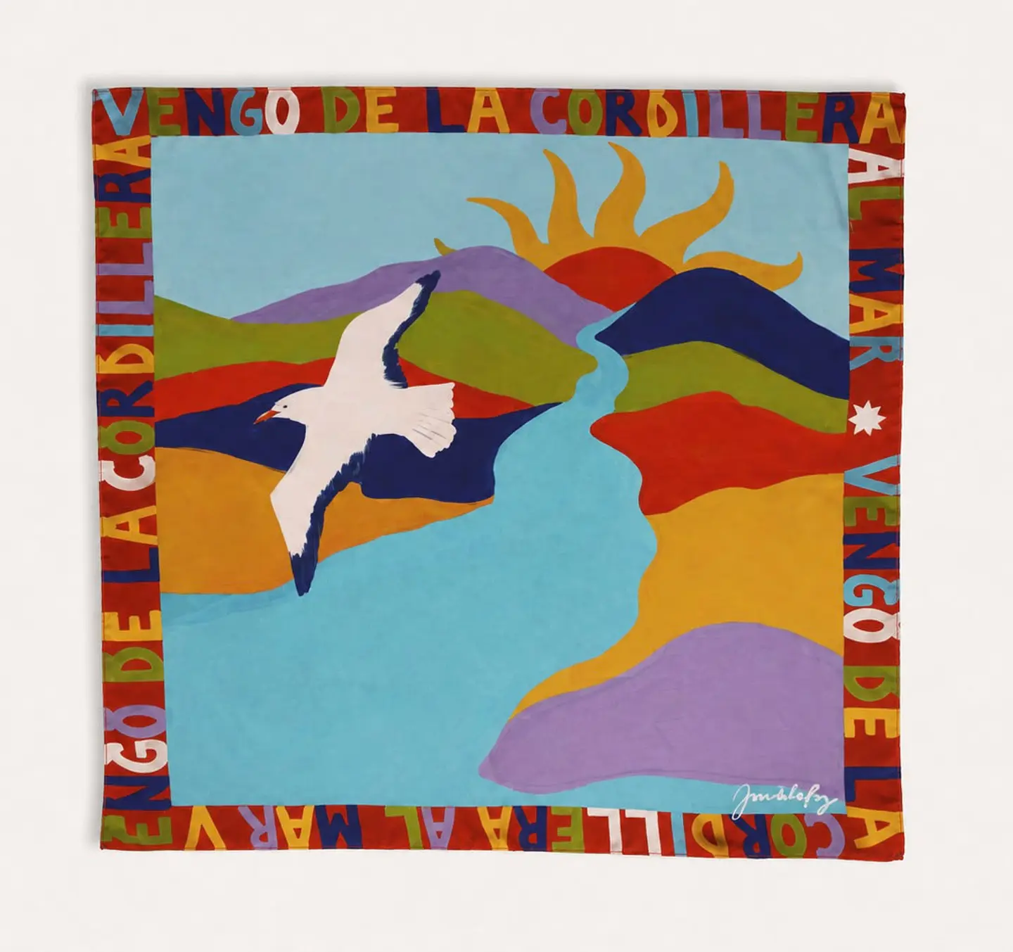 Pañuelo De la Cordillera al Mar 70 x 70 cm. 1