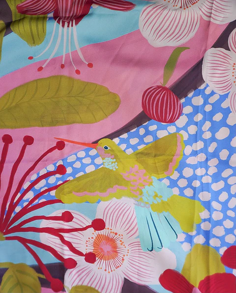 Pañuelo Colibrí 70 x 70 cm.