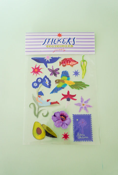 Stickers Transferibles Blanco-Morado