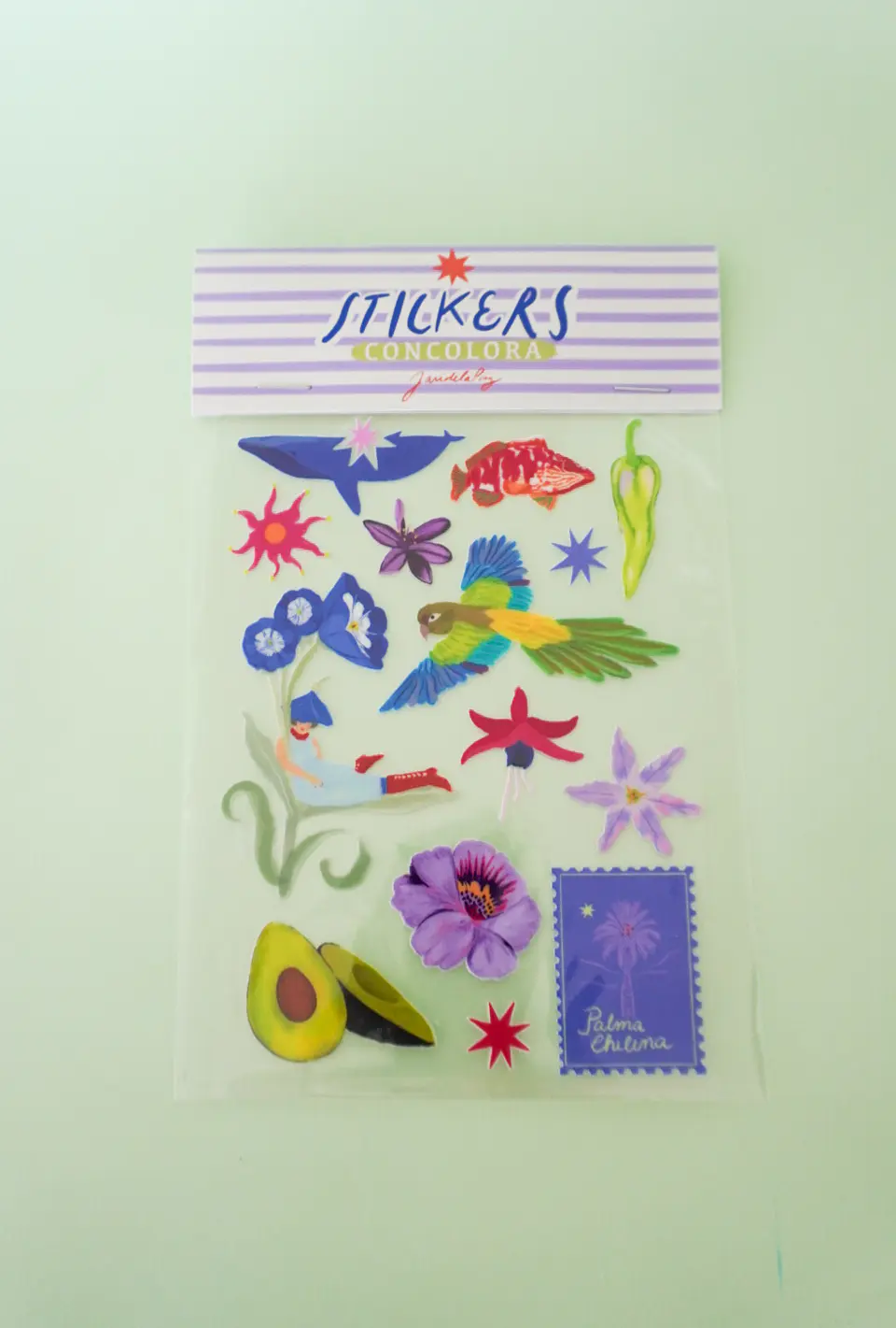 Stickers Transferibles Blanco-Morado 1