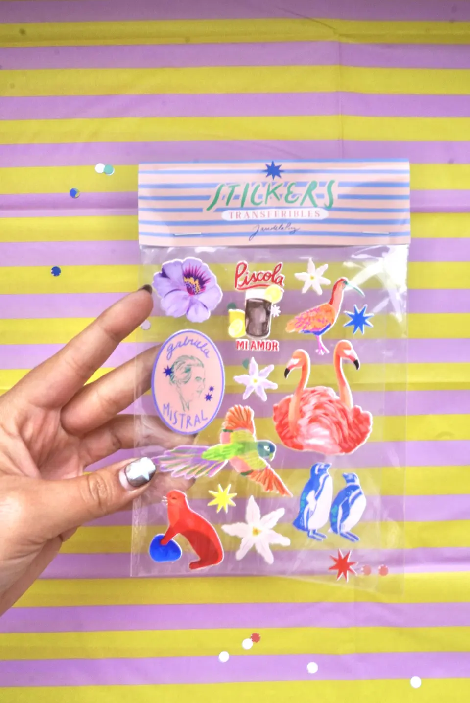 Stickers Transferibles Rosado-Celeste 1
