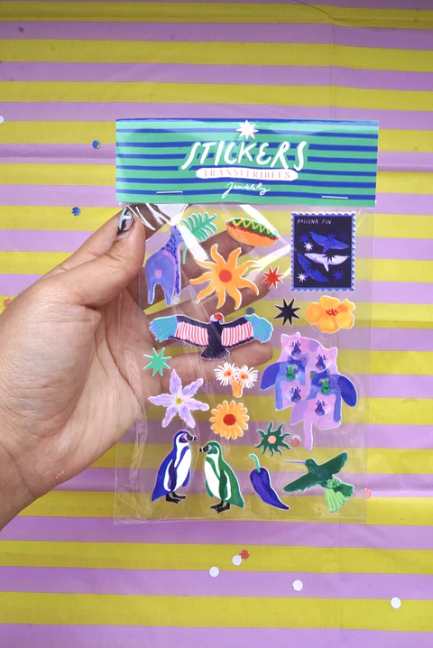 Stickers Transferibles Verde-Azul