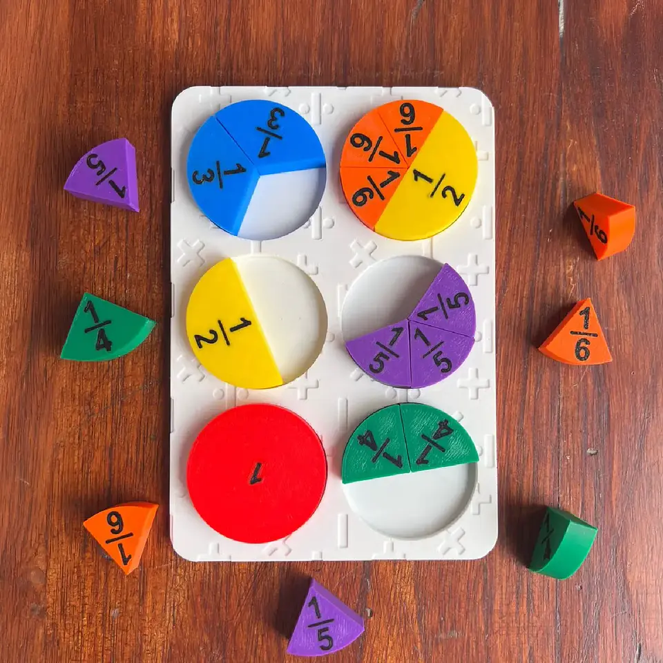 Puzzle montessori de fracciones 2
