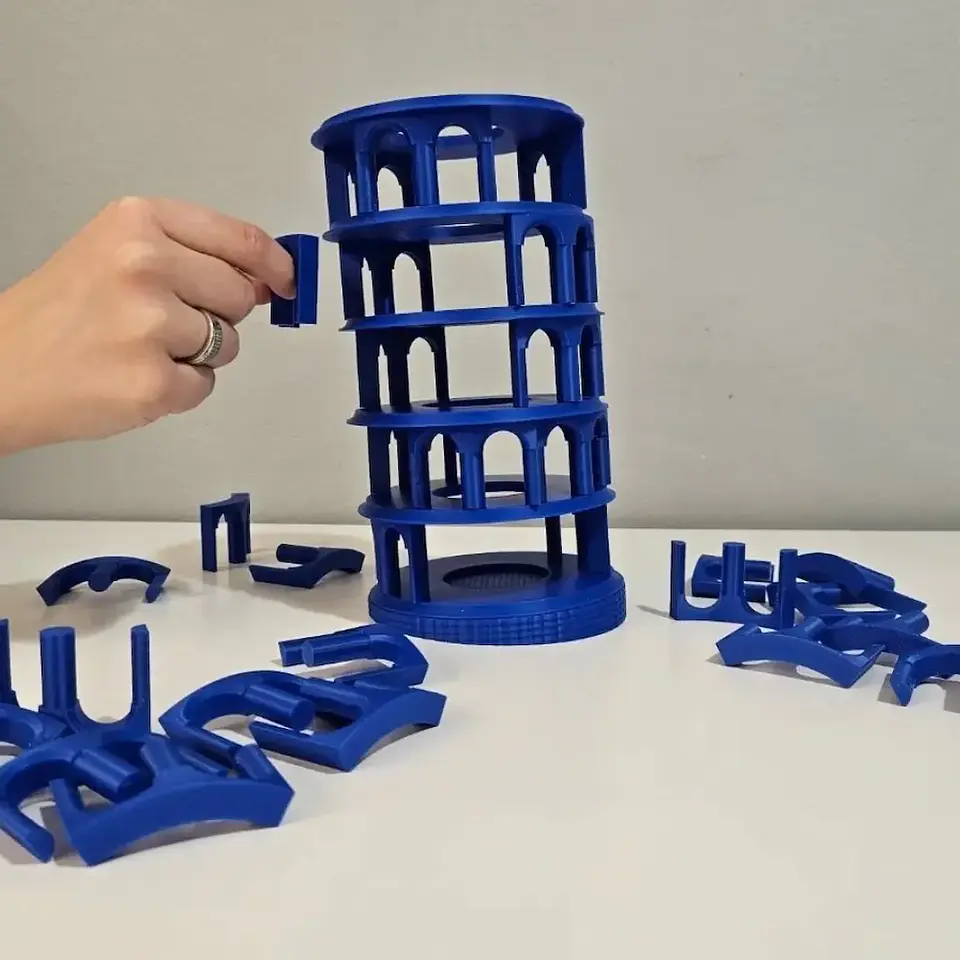 Jenga con temática la torre inclinada de pizza 2