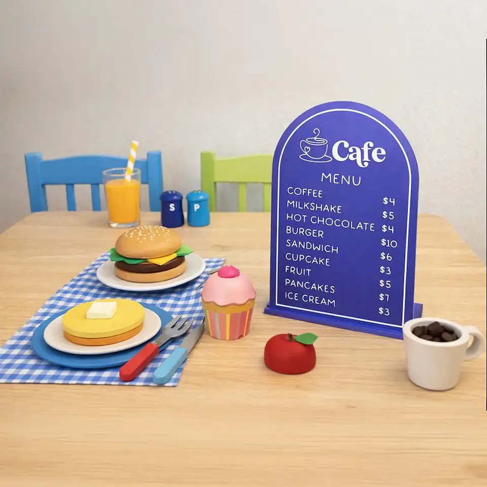 Juego de cafeteria letrero más comida 1