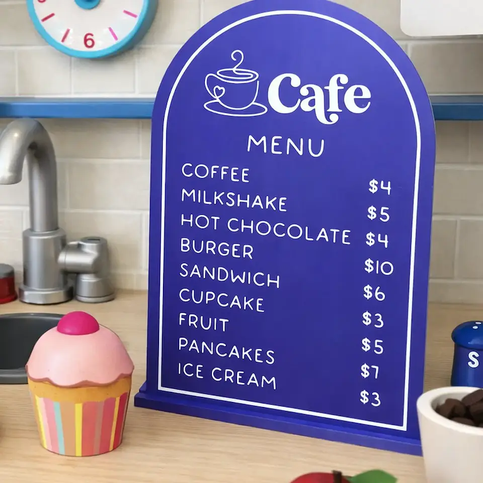 Juego de cafeteria letrero más comida 4