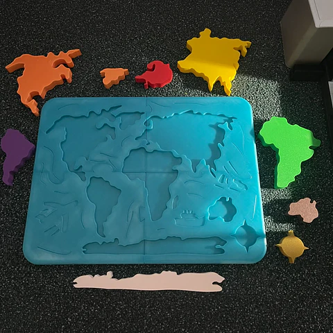 Puzzle mapa continentes