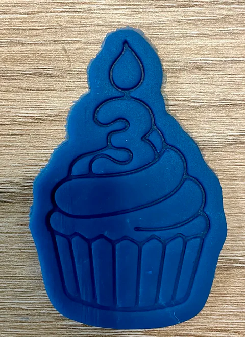 Molde cupcakes con numero 3