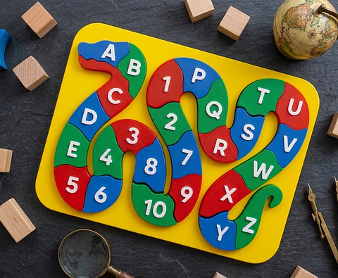 Puzzle serpiente alfabetica