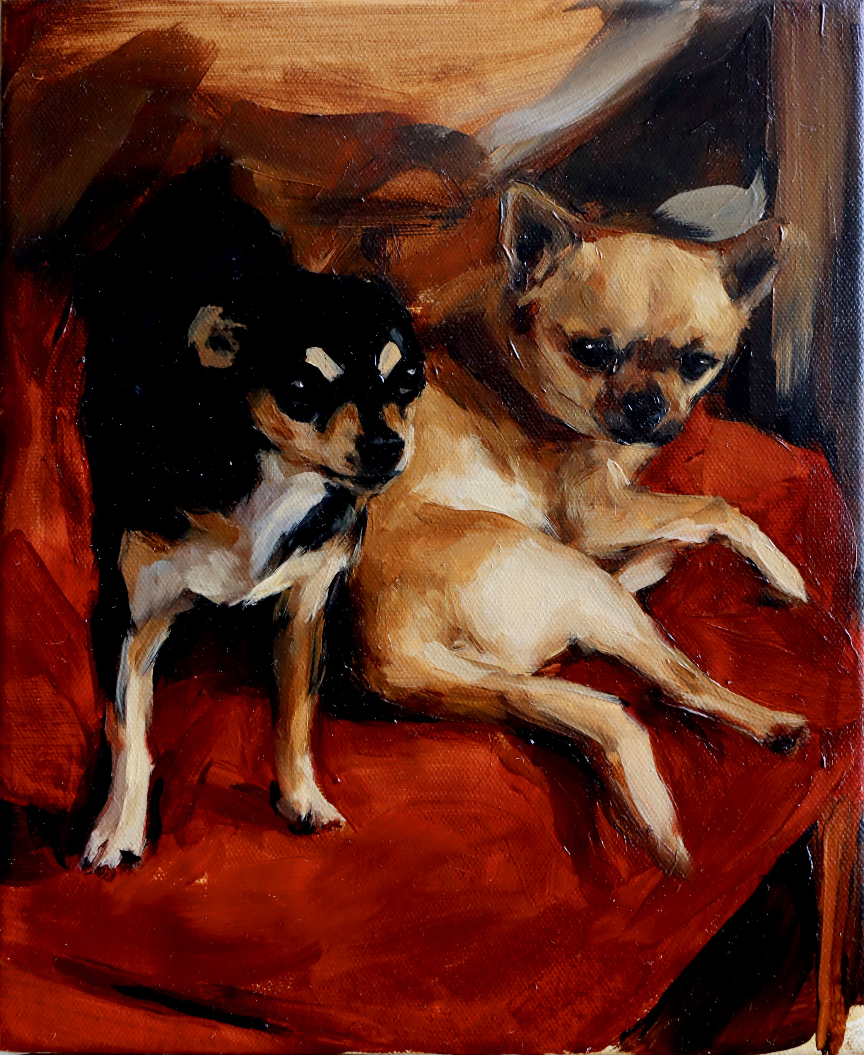 Dos perros sobre terciopelo 1