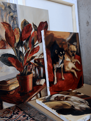 Dos perros sobre terciopelo