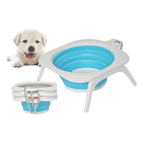 Plato Bowl Cuenco Portable Retráctil Perro Mascotas 4