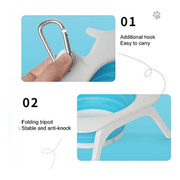 Plato Bowl Cuenco Portable Retráctil Perro Mascotas 7