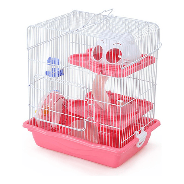 Jaula Para Hámster Tres Pisos Con Tobogán Casa Y Accesorios 1