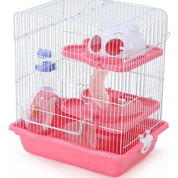 Jaula Para Hámster Tres Pisos Con Tobogán Casa Y Accesorios