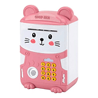 Alcancía Gato Ahorro Automática Contraseña Huella Y Sonido Color Rosa Animales 1