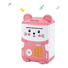 Alcancía Gato Ahorro Automática Contraseña Huella Y Sonido Color Rosa Animales 5