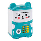 Alcancía Gato Ahorro Automática Contraseña Sonido Y Huella C Animales Gato Azul 1