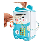Alcancía Gato Ahorro Automática Contraseña Sonido Y Huella C Animales Gato Azul 3