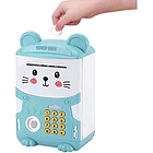Alcancía Gato Ahorro Automática Contraseña Sonido Y Huella C Animales Gato Azul 5