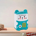 Alcancía Gato Ahorro Automática Contraseña Sonido Y Huella C Animales Gato Azul 7
