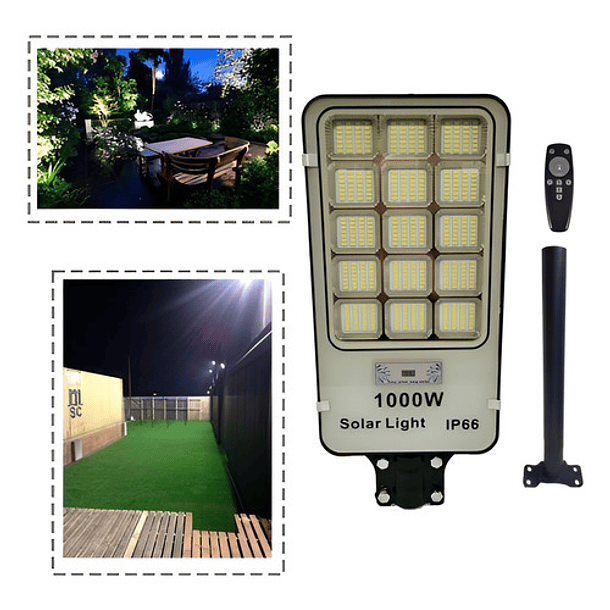 Foco Solar 1000 Watt Alumbrado Exterior Con Poste Y 420 Led 1